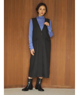 Green Parks ジレにもなる２ｗａｙＶネックジャンスカ Black