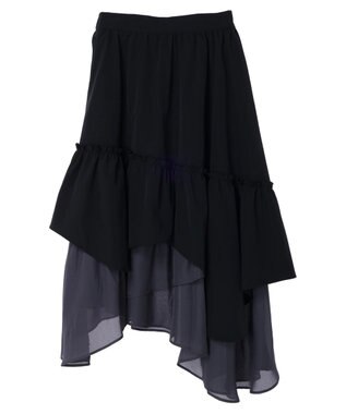 earth music&ecology イレヘムティアードスカート Black