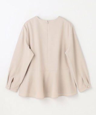 ANY L 【洗濯機可/ストレッチ/セットアップ可】イージーケアペプラムブラウス ベージュ