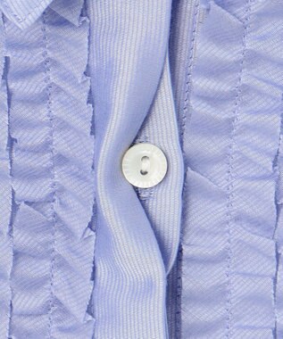 J.PRESS LADIES 【洗える】フリルジャージー ブラウスライク カットソー サックス系