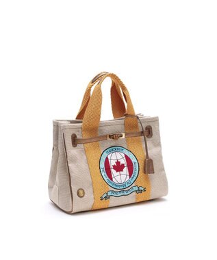 A.D.M.J. リネンラメクロス/前金具付トート32cm(Dカン＋)