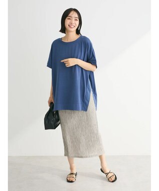 Green Parks フレンチスリーブ脇ドッキングカットプルオーバー Blue