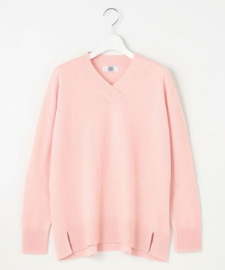 J.PRESS LADIES L 【洗える】CASHMERE BLEND Vネック プルオーバーニット ピンク系