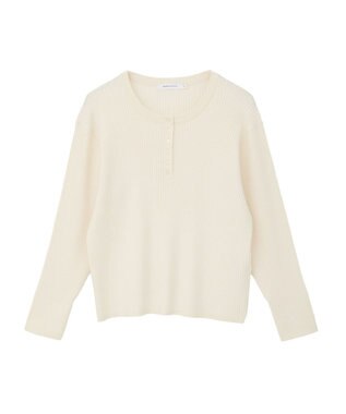 AMERICAN HOLIC バイパチヘンリーネックリブニットプルオーバー Ivory