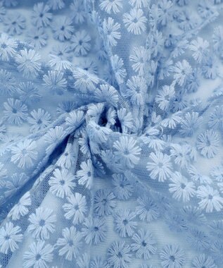 Tiaclasse 【洗える】チュールレースブラウス サックス