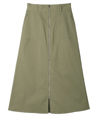 Green Parks フロントＺＩＰセミフレアスカート Black