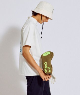 PW CIRCULUS 【吸水速乾 / UV遮蔽率99.5% UVカット / ストレッチ】【MEN】アニマルグラフィックモックT ゴルフ ホワイト系