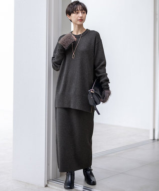 23区 【VERY掲載/洗える】カシミヤブレンド Iライン ニットスカート グレー系