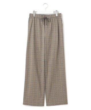 23区 L 【洗える】ドライ2WAYストレッチ チェック ワイド パンツ ブラウンチェック