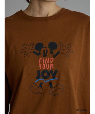 Te chichi 【Disney】ミッキー/配色ロゴロンT ブラウン