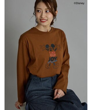 Te chichi 【Disney】ミッキー/配色ロゴロンT ブラウン