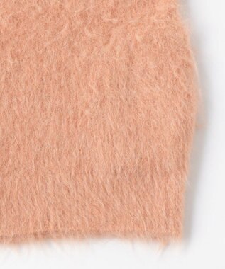 UNFILO 【洗える】アルパカシャギー カーディガン ピンク