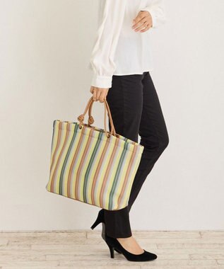 ROOTOTE 1165【手洗い可能】SC.ミディアム.ウエッファ.ストライプ-A 03：イエロー