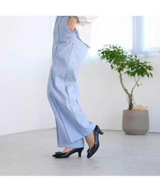 Riz raffinee <Riz raffinee>バックルモチーフコンビパンプス ブラック