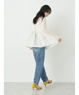 earth music&ecology ウ゛ィンテージ加工テーパードデニム Medium Indigo