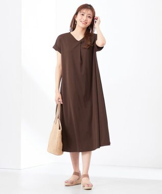 ANY SIS 【WEB・一部店舗限定】フレア ワンピース ブラウン