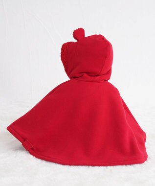 MIKI HOUSE HOT BISCUITS 【70-90cm】 お耳付きボアフリース ダッフルマント 赤