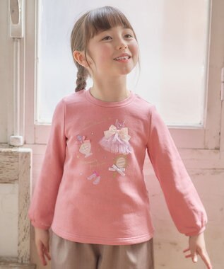 ANY KIDS 【らくっトレーナー】裏毛プリンセスデザイン トレーナー ピンク