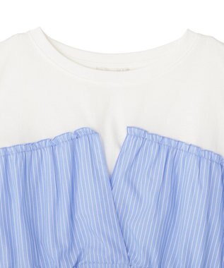 Green Parks ビスチェドッキングカットプルオーバー Stripe Blue