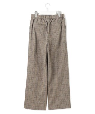 23区 L 【洗える】ドライ2WAYストレッチ チェック ワイド パンツ ブラウンチェック