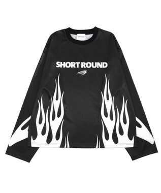 WEGO 【ユニセックス着用ITEM】ファイヤーパターンゲームロゴT（長袖） ブラック