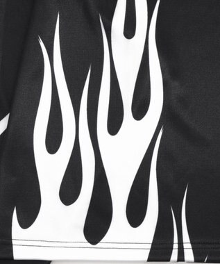 WEGO 【ユニセックス着用ITEM】ファイヤーパターンゲームロゴT（長袖） ブラック