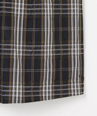 J.PRESS LADIES S ハイマルチタフタ チェック フレアスカート ブラックチェック系