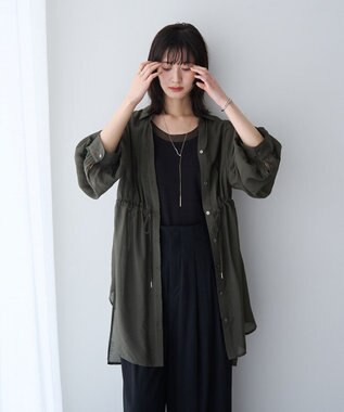 YECCA VECCA シアー2way袖バルーンチュニック Charcoal Gray