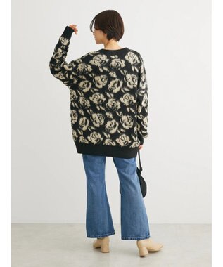 Green Parks ・ＳＵＧＡＲ　ＳＰＯＯＮ　フラワーシャギーカーディガン Black