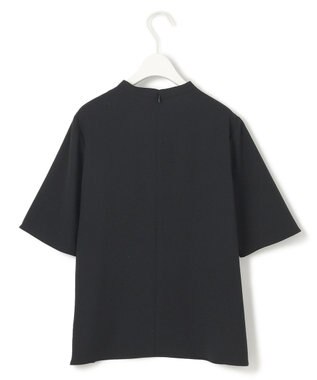 ICB 【洗える】ストレッチジョーゼット ラッフルデザインブラウス ブラック系