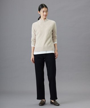 J.PRESS LADIES S 【洗える】裏起毛ストレッチ デニム パンツ ブラック系