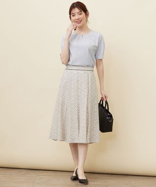 ANY SIS S 【洗える】コードレースフレア スカート アイボリーベース