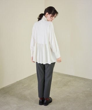 #Newans 【洗える】ペプラムデザインワイドシルエットプルオーバー ホワイト