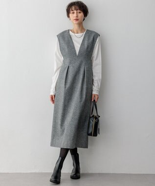 23区 L 【大好評素材/洗える】コットンベアジャージー ロング Tシャツ ホワイト系