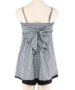 San-ai Resort（三愛水着楽園） 【WEB限定】ペプラムチェック3点セット【Beach Queen（ビーチクイーン）】 ブラック