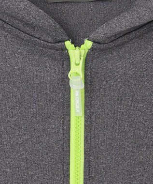 PW CIRCULUS 【MEN】【洗える/吸汗速乾/ストレッチ】ダンボール ロゴ ジップアップ パーカー ライトグレー系
