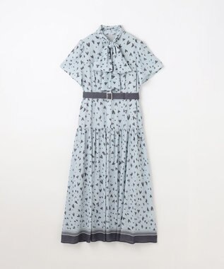 GRACE CONTINENTAL ハートレオパードプリントワンピース ブルー