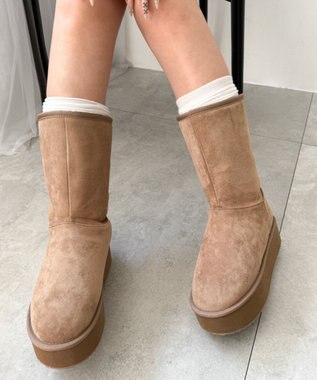 WEGO 【暖かい】2wayムートンタッチブーツ キャメル