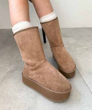 WEGO 【暖かい】2wayムートンタッチブーツ キャメル