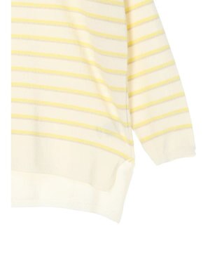 Green Parks ラメ入りボーダーニットプルオーバー Yellow