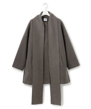 J.PRESS YORK STREET 【WOMEN】NEEDLE JERSEY マフラー付コート グレー系