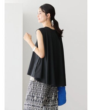 AMERICAN HOLIC 接触冷感バックフレアノースリーブプルオーバー Black