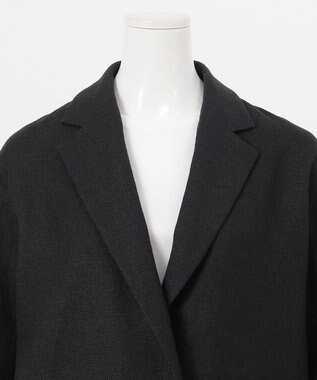 23区 【エステータ】シルクリネン チェスターコート ブラック系