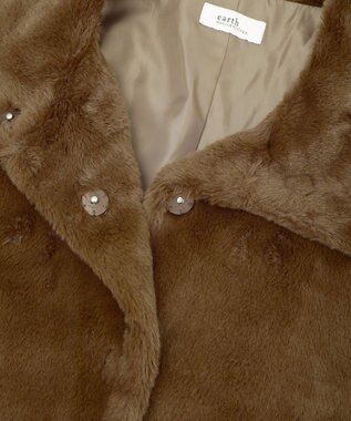 earth music&ecology ファーショートブルゾン Brown