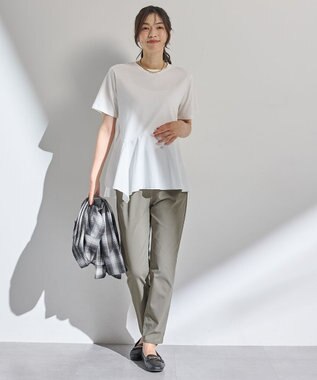 ANY L 【洗濯機可】コンビネーションイレヘムカットソー オフホワイト