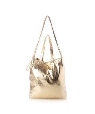 UNBILLION カシュカシュ cachecache / メタリックシャーリングポケッタブルトート ゴールド