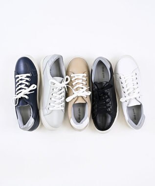 Pointer 本革大人スニーカー ネイビー×シルバー