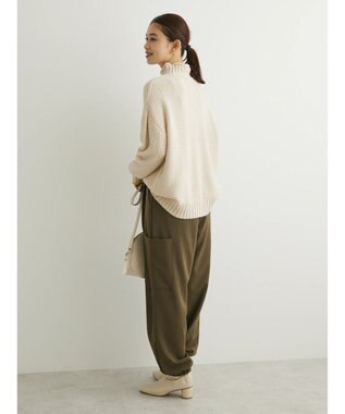 Green Parks 袖ラインカノコ編みニットプルオーバー Off White