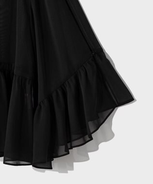 GRACE CONTINENTAL シフォンフリルポンチョ ブラック