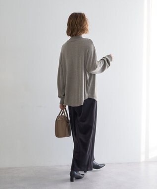 YECCA VECCA 裾ラメMIXラウンドヘムニット Gray Beige